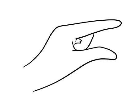 Pinch hand gesture line drawing with simple minimal outline and continuous st Ilustração Stock