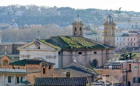 From the Pincho hill, which is located in the center of Rome, there are beaut Stock Photos