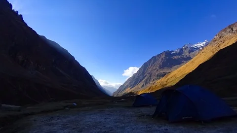 Pindari Glacier Base Camp TimeLapse Video stock 87040945