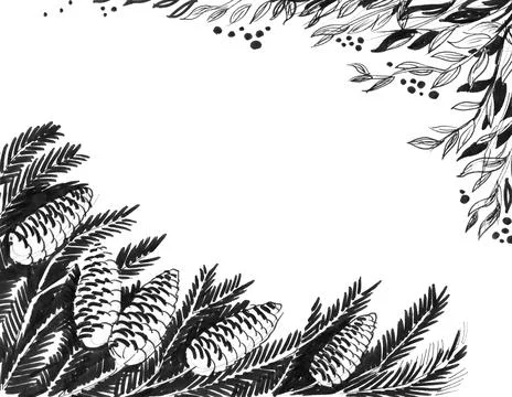 Pine and holy tree Illustrazione stock