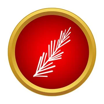 Pine branch evergreen christmas tree simple icon Stock Illustration
