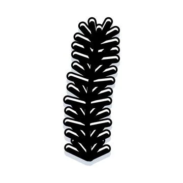 Pine branch evergreen tree foliage minimal illustration Stock Illustration