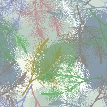 Pine branch seamless pattern camouflage holiday 스톡 일러스트