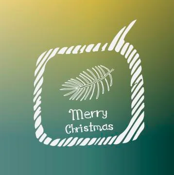 Pine branch white icon Doodle Christmas Stock Illustration