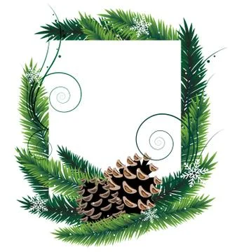 Pine branches and cones Illustrazione stock