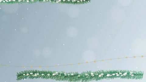 Pine branches and soft snow frame a neutral winter background Stock Footage 346168206