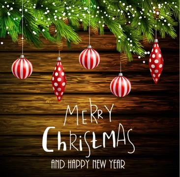 Pine branches with cones Stock Illustration