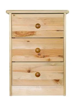 Pine chest of drawers with clipping path Stock Photos