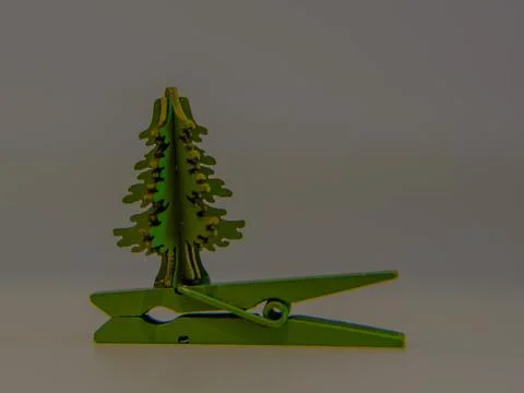 Pine with clothespin Stock Photos