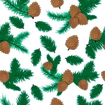 Pine cone ceamless pattern christmas decoration Stock Illustration