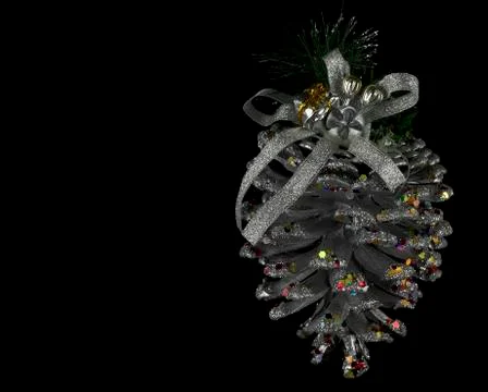 Pine cone on a Christmas tree Stock Photos