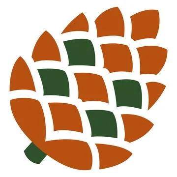 Pine cone coniferous forest autumn season icon Illustrazione stock