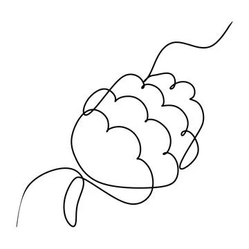 Pine Cone Continuous line drawing. Forest Cedar Ornamental Simple Modern Line Stock Illustration