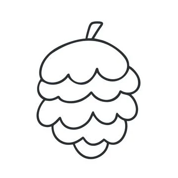 Pine cone contour monochrome image Иллюстрация