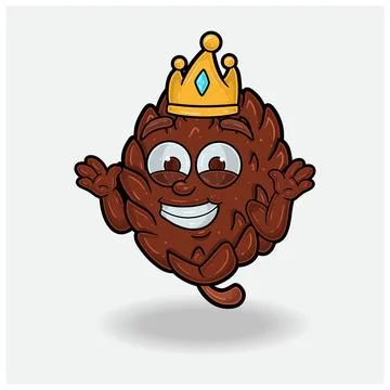 Pine Cone With Dont Know Smile expression. Mascot cartoon character for fla.. Stock Illustration