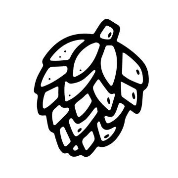 Pine cone doodle image. Hand drawn pinecone Stockillustratie