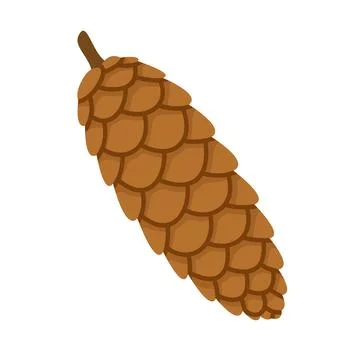 Pine cone. Hand drawn trendy flat style isolated Illustrazione stock