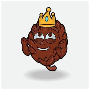 Pine Cone With Happy expression. Mascot cartoon character for flavor, strai.. Stock Illustration