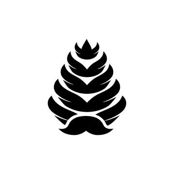 Pine cone icon logo design template isolated illustration Stock Illustration