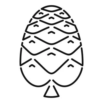 Pine cone icon, outline style Illustrazione stock