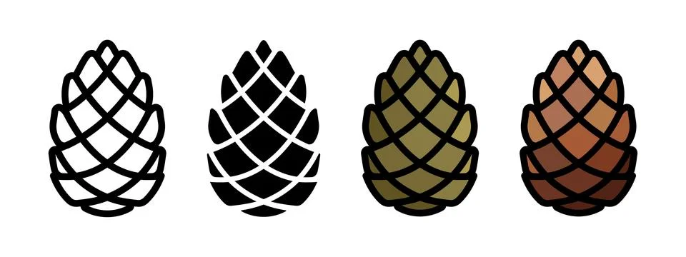 Pine cone icon. Pinecone vector illustration. Christmas three plant pictogr.. Illustrazione stock