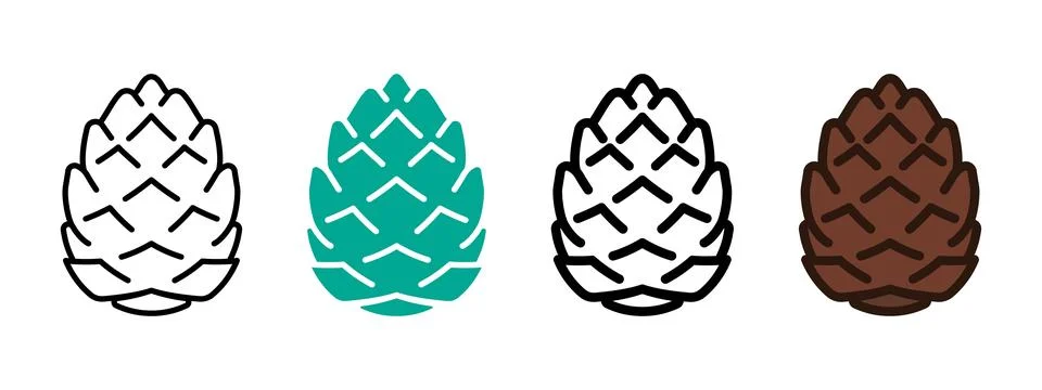 Pine cone icon. Pinecone vector illustration. Christmas three plant linear .. Stock Illustration