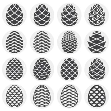 Pine cone icons set on background for graphic and web design. Simple Stock Illustration