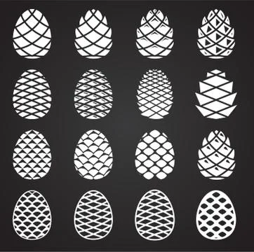 Pine cone icons set on background for graphic and web design. Simple Illustrazione stock