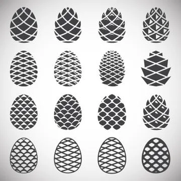 Pine cone icons set on background for graphic and web design. Simple 스톡 일러스트