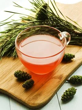 Pine cone jam tea Stock Photos