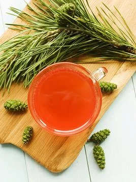 Pine cone jam tea Stock Photos