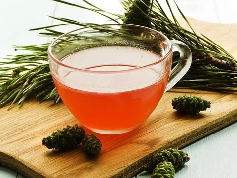 Pine cone jam tea Foto stock