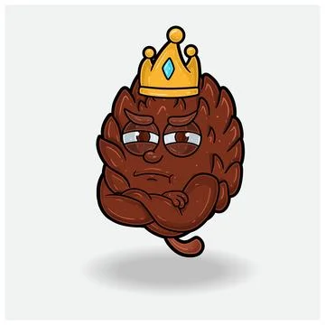 Pine Cone With Jealous expression. Mascot cartoon character for flavor, str.. Stock Illustration