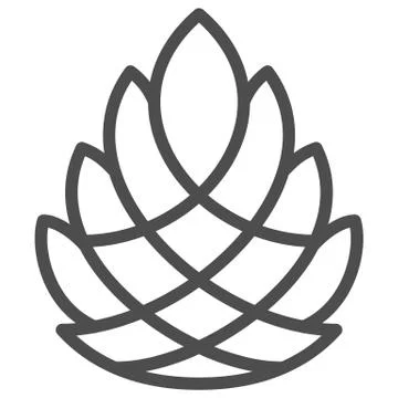 Pine cone line icon, New Year concept, Pinecone sign on white background, Cedar Illustrazione stock