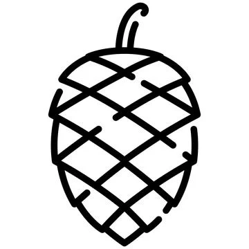 Pine Cone Line Icon Vector with Editable Stroke Illustrazione stock