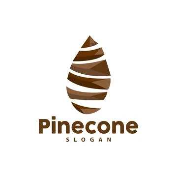 Pine Cone Logo, Elegant Luxury Pine Simple Design, Tree Acorn Icon Vector, .. Illustrazione stock