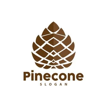 Pine Cone Logo, Elegant Luxury Pine Simple Design, Tree Acorn Icon Vector, .. Stock Illustration