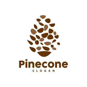 Pine Cone Logo, Elegant Luxury Pine Simple Design, Tree Acorn Icon Vector, .. Stock Illustration