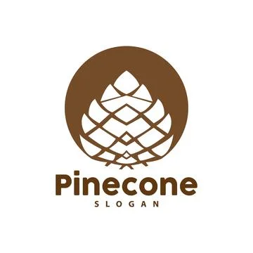 Pine Cone Logo, Elegant Luxury Pine Simple Design, Tree Acorn Icon Vector, .. Stock Illustration