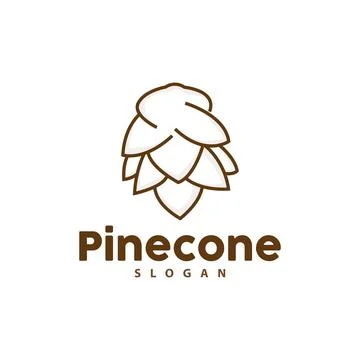 Pine Cone Logo, Elegant Luxury Pine Simple Design, Tree Acorn Icon Vector, .. 스톡 일러스트
