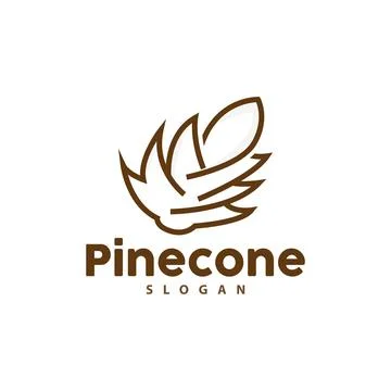 Pine Cone Logo, Elegant Luxury Pine Simple Design, Tree Acorn Icon Vector, .. Illustrazione stock