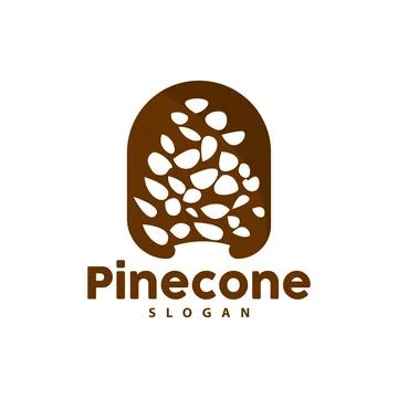 Pine Cone Logo, Elegant Luxury Pine Simple Design, Tree Acorn Icon Vector, .. Illustrazione stock