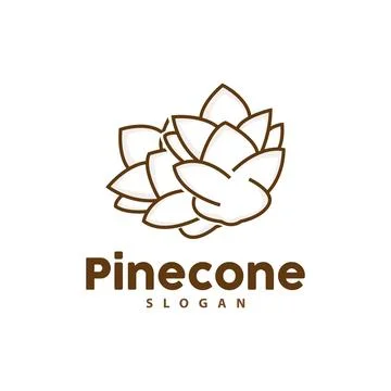 Pine Cone Logo, Elegant Luxury Pine Simple Design, Tree Acorn Icon Vector, .. Illustrazione stock