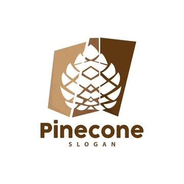Pine Cone Logo, Elegant Luxury Pine Simple Design, Tree Acorn Icon Vector, .. Illustrazione stock