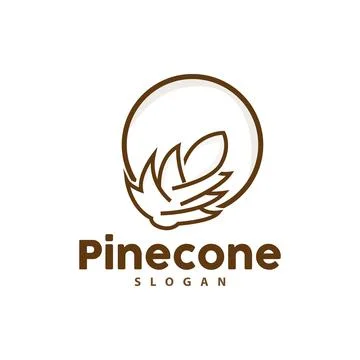 Pine Cone Logo, Elegant Luxury Pine Simple Design, Tree Acorn Icon Vector, .. Illustrazione stock