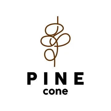 Pine Cone Logo, Elegant Luxury Pine Simple Design, Tree Acorn Icon Vector, .. Illustrazione stock