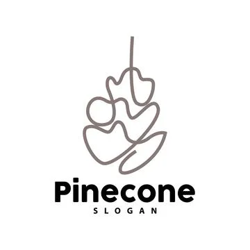 Pine Cone Logo, Elegant Luxury Pine Simple Design, Tree Acorn Icon Vector, .. Illustrazione stock