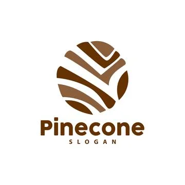 Pine Cone Logo, Elegant Luxury Pine Simple Design, Tree Acorn Icon Vector, .. Illustrazione stock