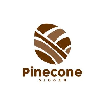 Pine Cone Logo, Elegant Luxury Pine Simple Design, Tree Acorn Icon Vector, .. Illustrazione stock