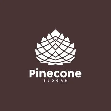 Pine Cone Logo, Elegant Luxury Pine Simple Design, Tree Acorn Icon Vector, .. Illustrazione stock